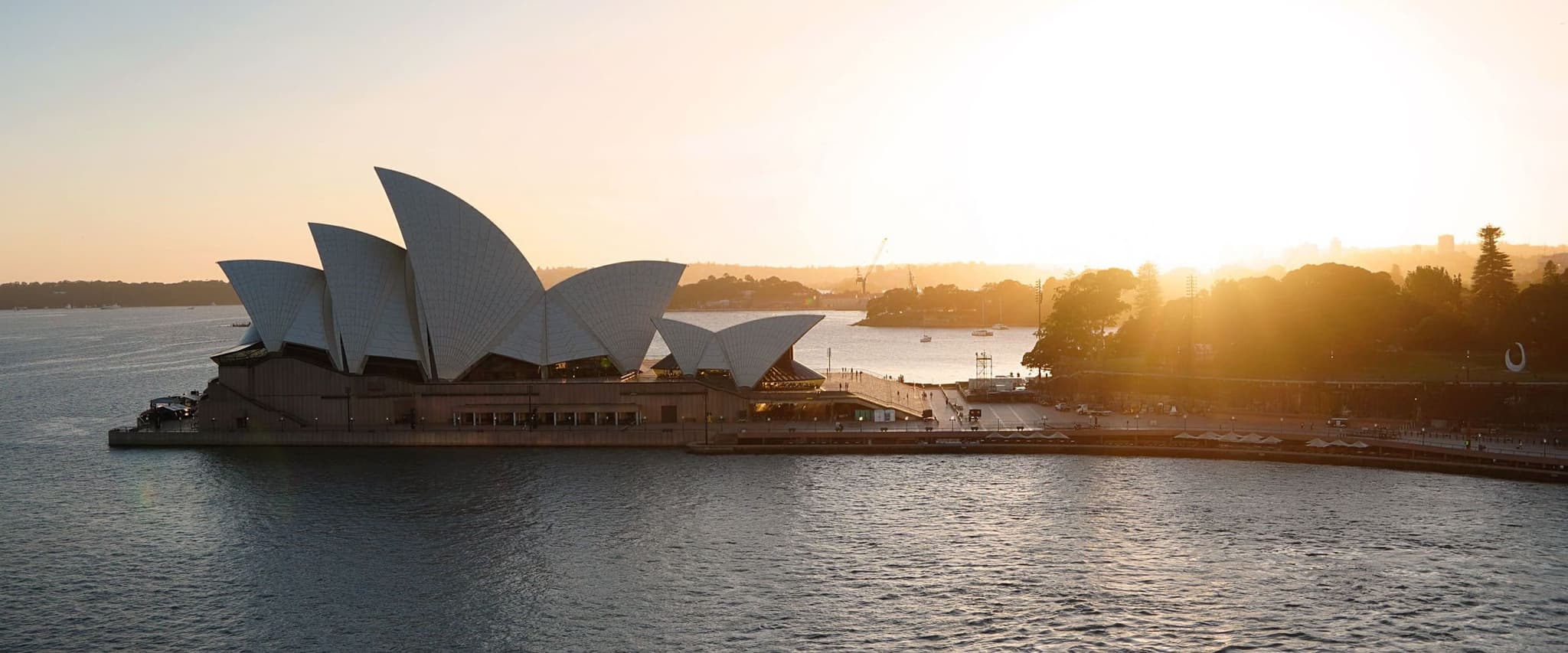 Sydney Opera House on the harbour at sunrise