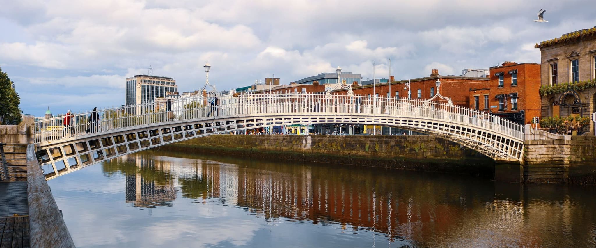 Ha'penny Bridge over the River Liffey in Dublin