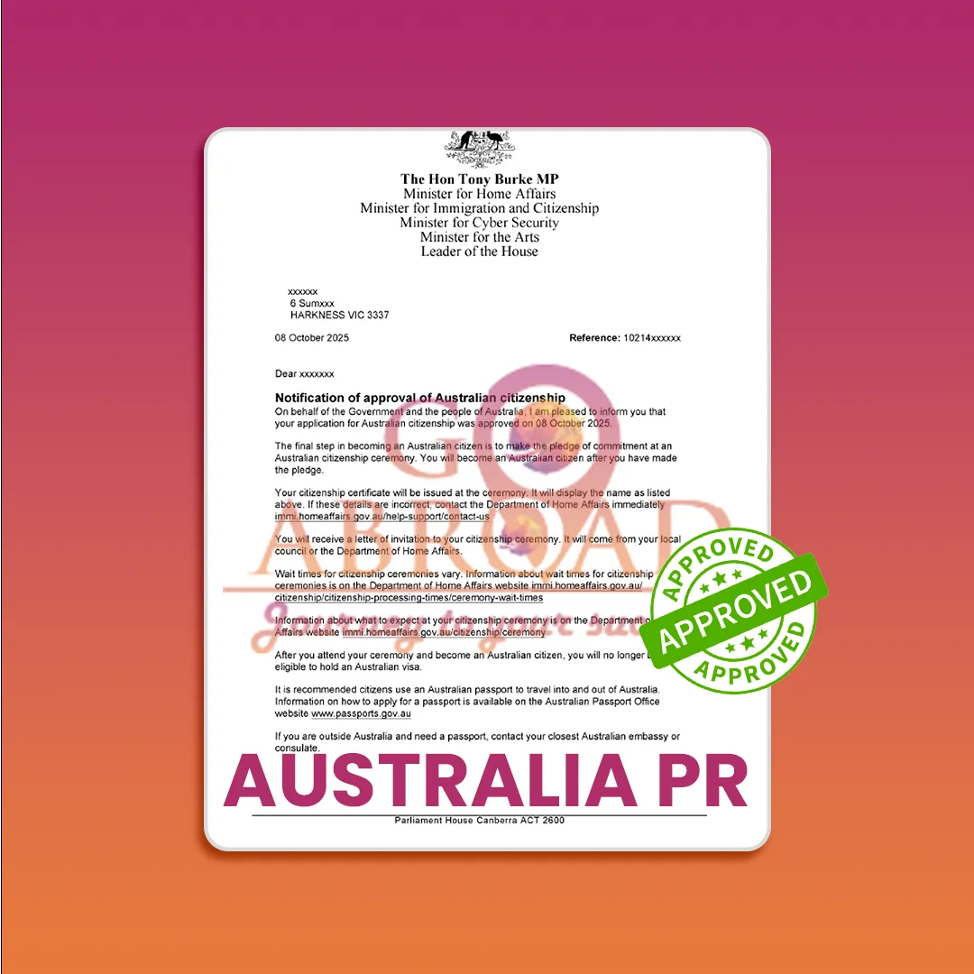 Client celebrating Australia visa approval at airport